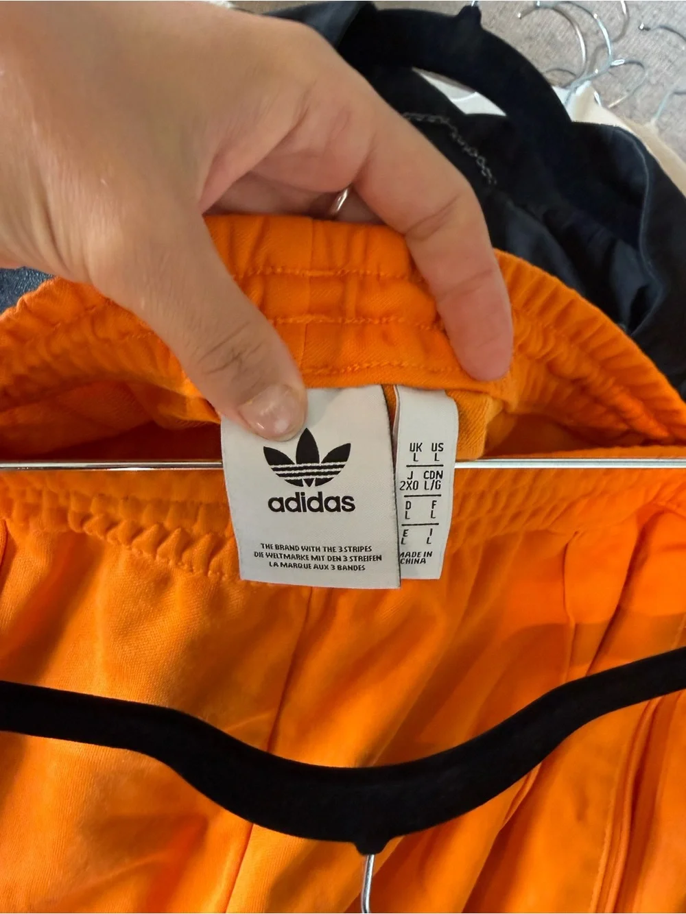 Adidas Originals Orange 3-Stripe Track Pants